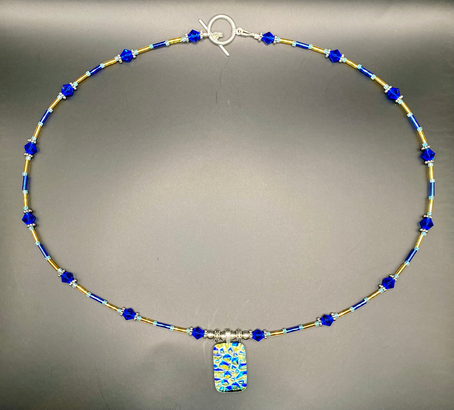 Dichroic Glass Pendant Necklace