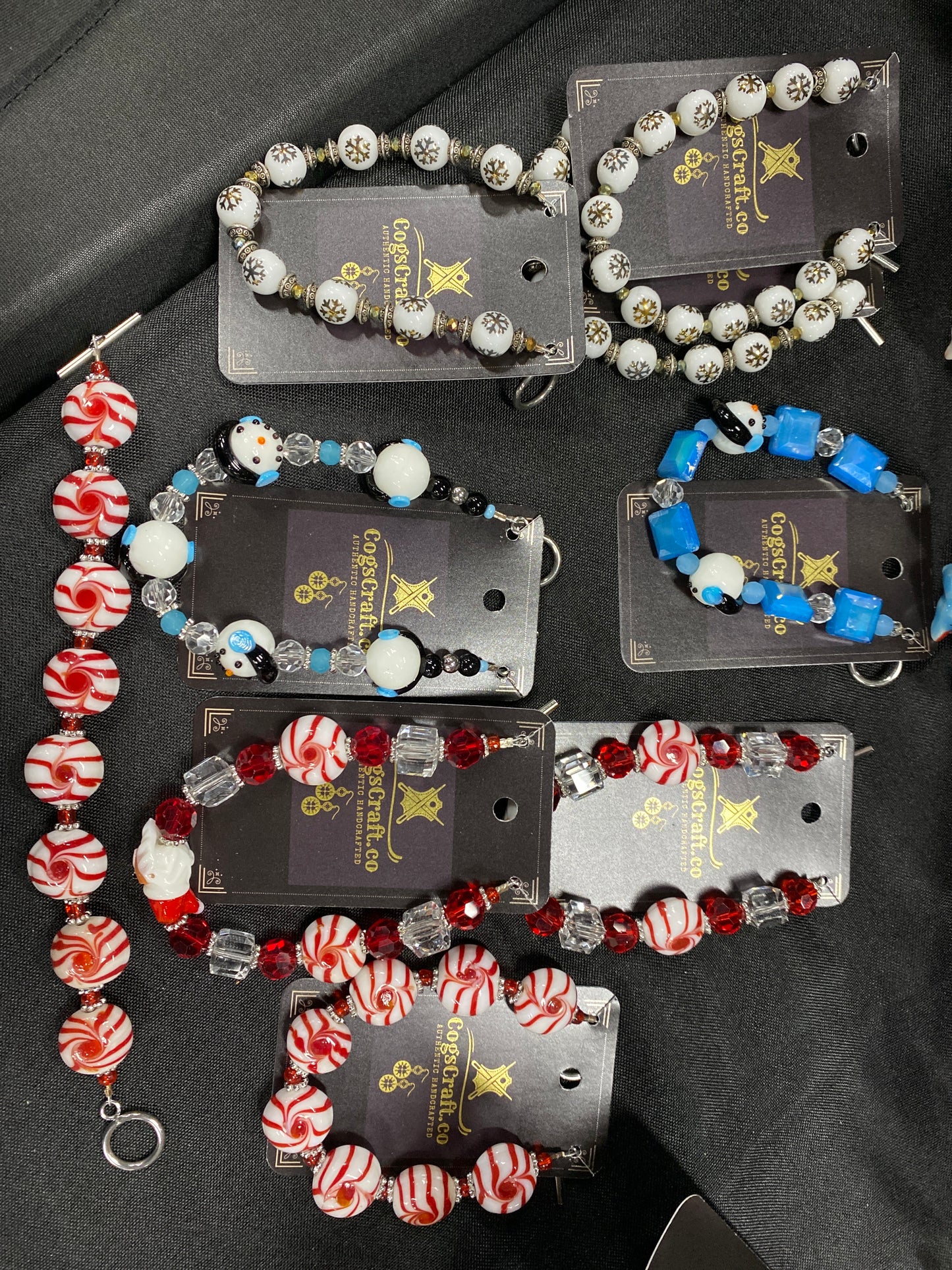 Christmas Ceramic Bead Bracelets