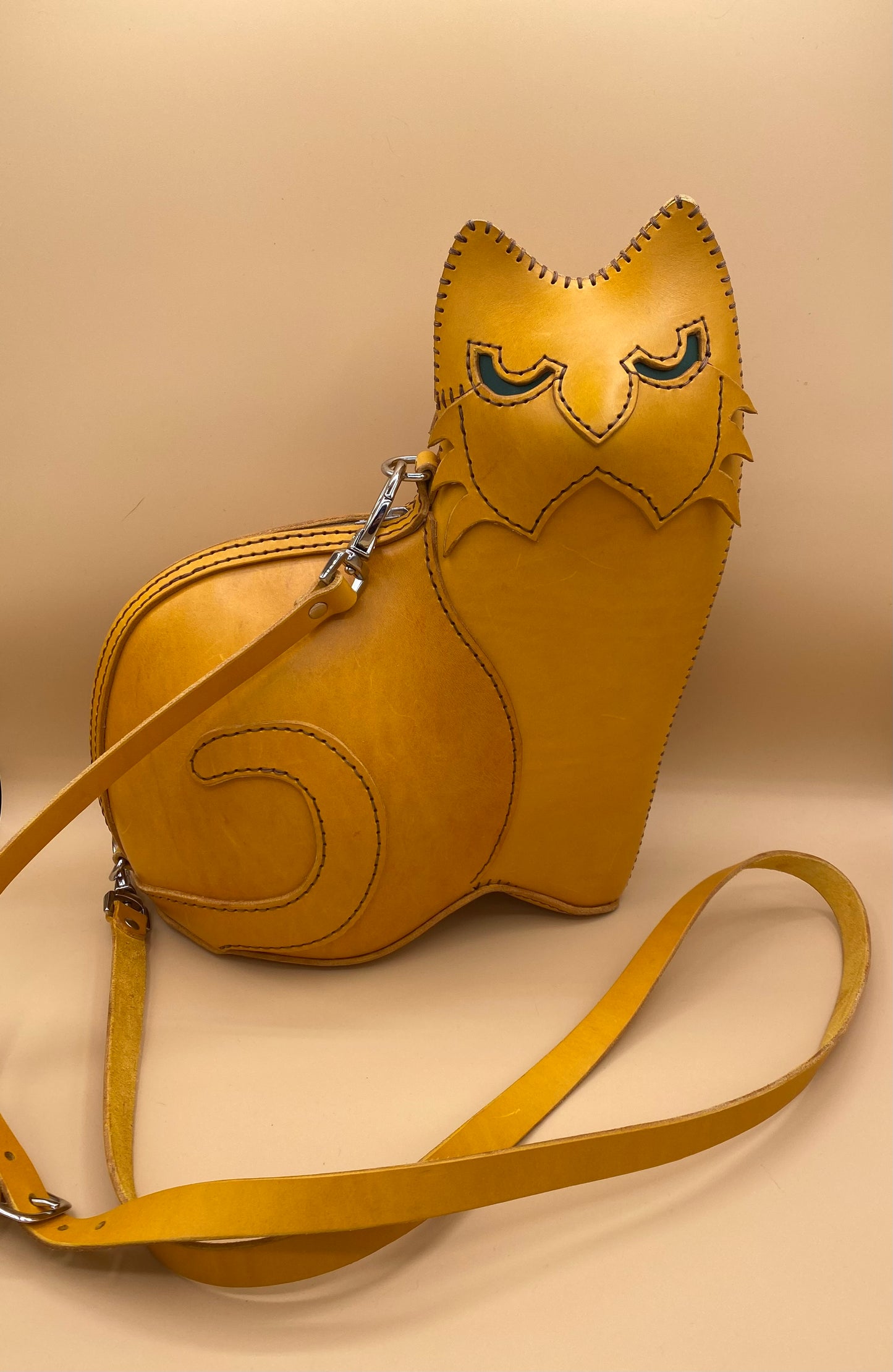 Mitzi Cat Medium Leather Crossbody Bag - Custom Order