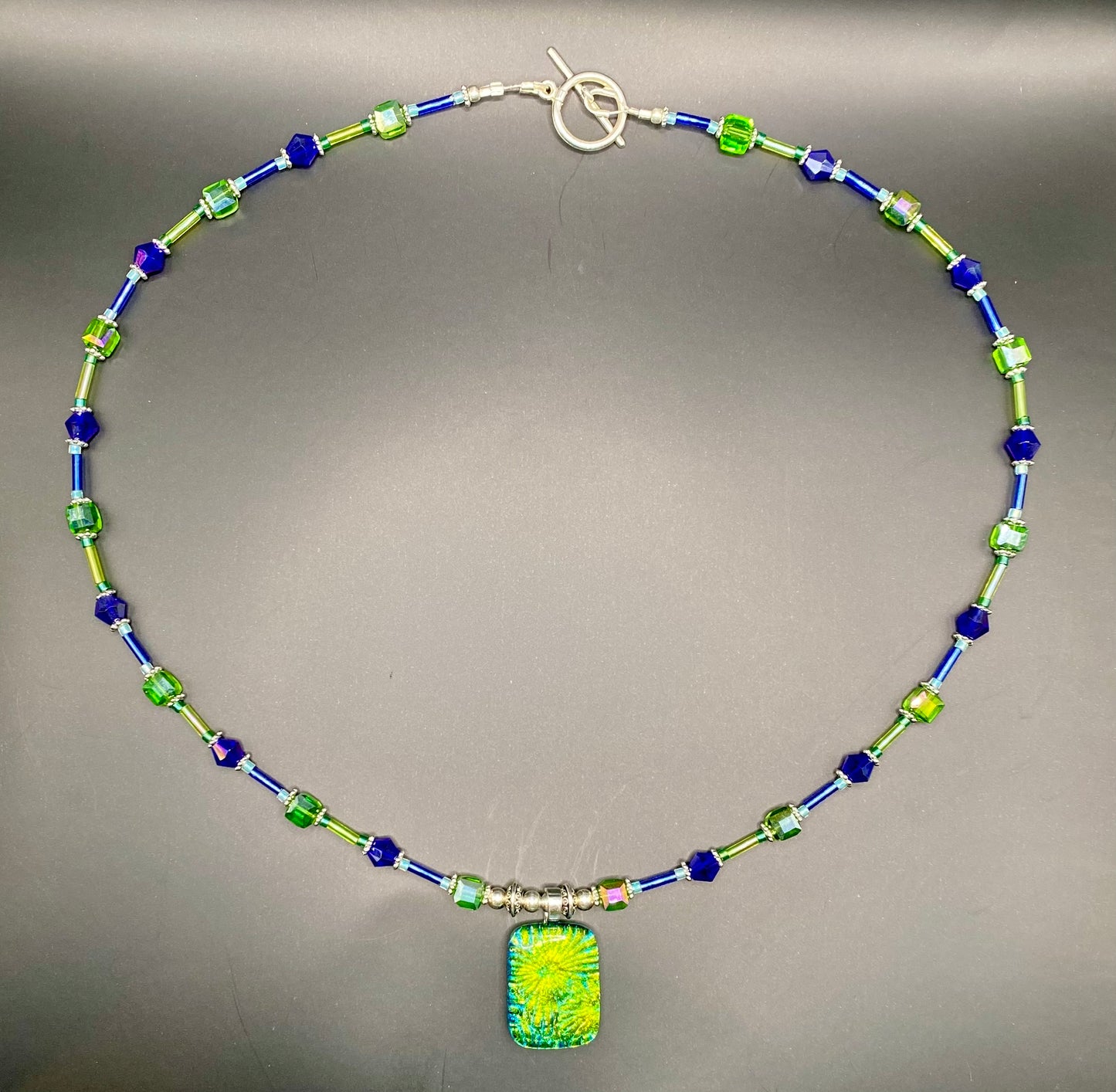 Dichroic Glass Pendant Necklace