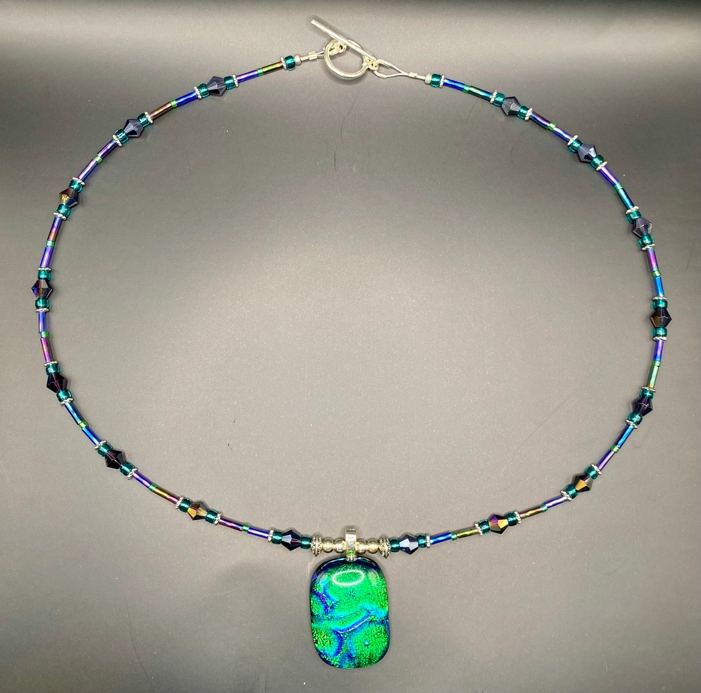 Dichroic Glass Pendant Necklace